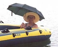 2000 Sharon in a boat